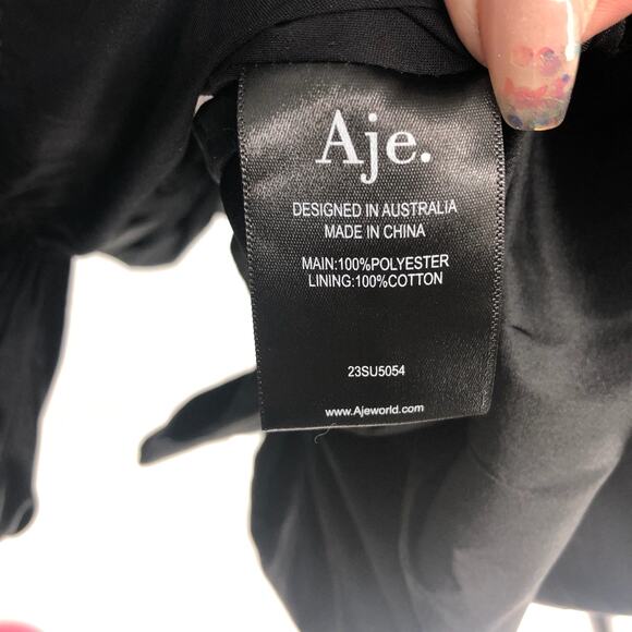 AJE Women's Daybreak Strapless Mini Dress Black Size 10 Sweetheart Neck NWT - Picture 13 of 14